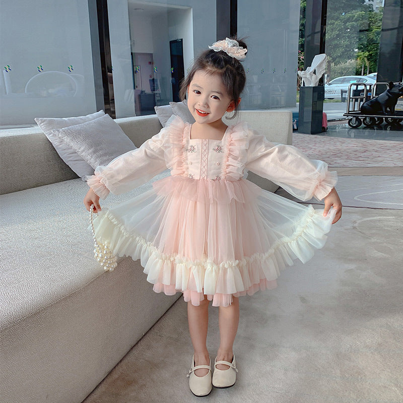 Pink White Ruffle Tutu Dress 2T to 7T