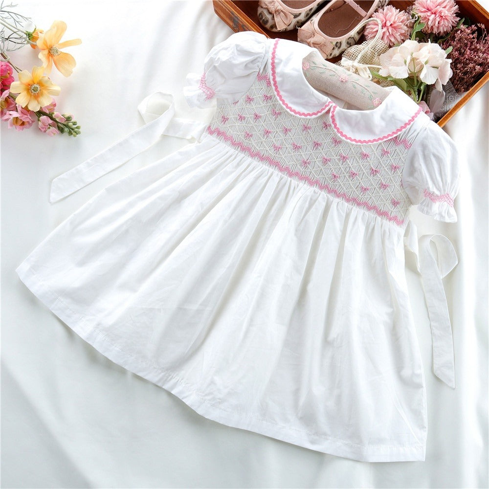 White smocked 2024 dress baby