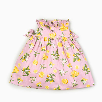 Lemon Blossom Matching Dress and Shirt Set- Blue,6M to 8T