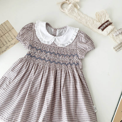 Vintage Geometric Hand Smocked Dress,12M to 6T.