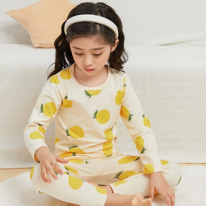 Cute Fruits Printed Kids PJs,2T to 8T.