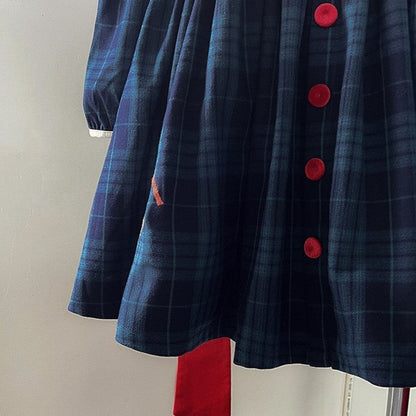 Peter Pan Collar Plaid Dress,12M to 7T.