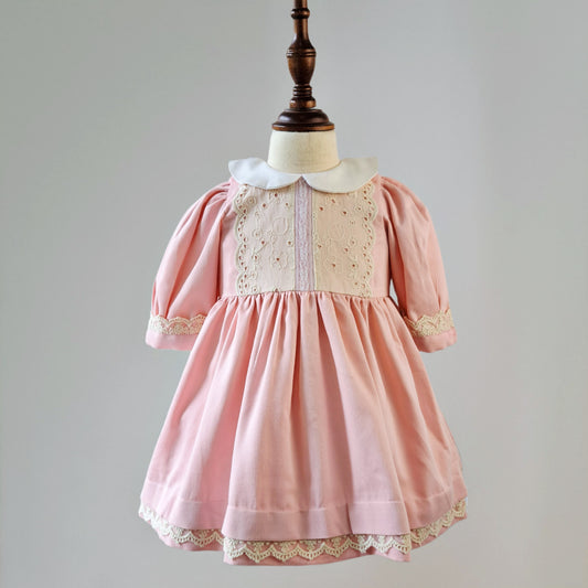 Cute Peach Lace Spanish Style Dress,6M to 10T.