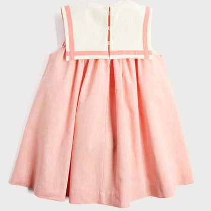 Adorable Pink Peach Bow Dress,12M to 7T.