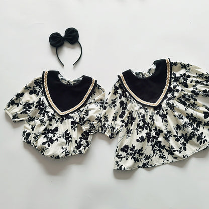 Black & White Printed Dress & Romper,6M to 5T.