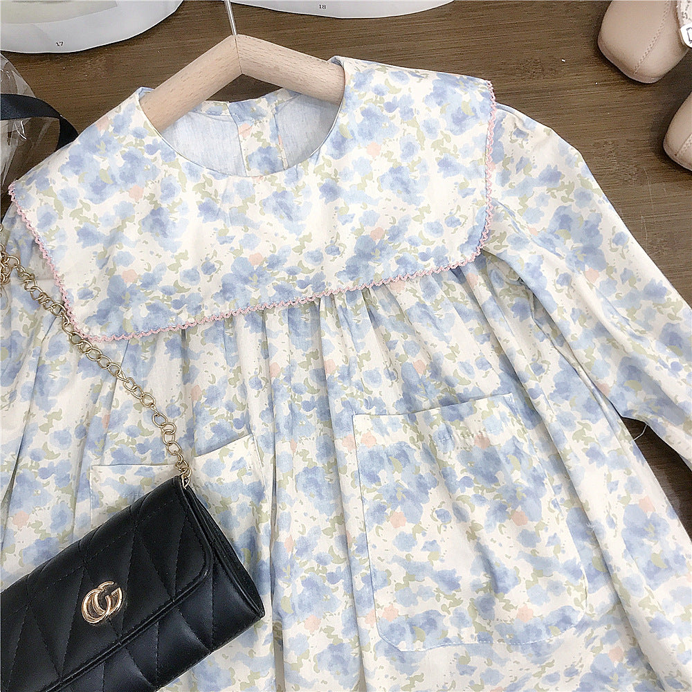 Pastel Dreams Floral Cotton Dress,2T to 7T.