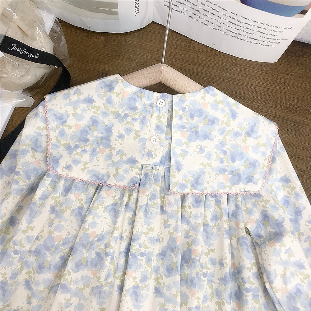 Pastel Dreams Floral Cotton Dress,2T to 7T.