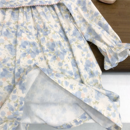 Pastel Dreams Floral Cotton Dress,2T to 7T.