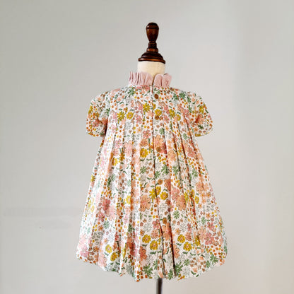 Floral Dress With Hand Embroidered Collar,6M to 10T.