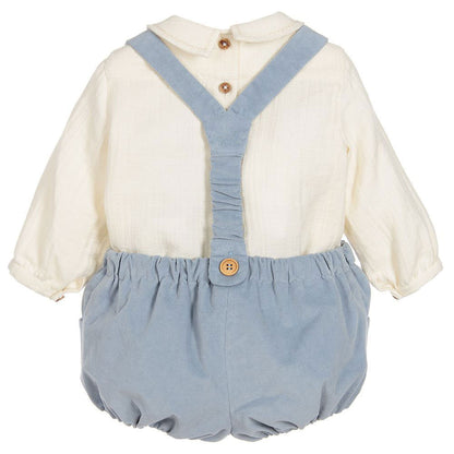 Full-Sleeve Shirt with Blue Overalls, 12M-5T