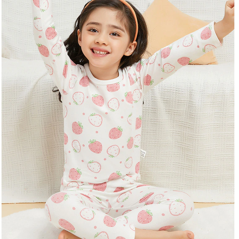 Cute Fruits Printed Kids PJs,2T to 8T.