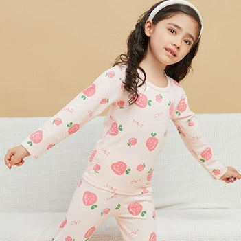 Cute Fruits Printed Kids PJs,2T to 8T.