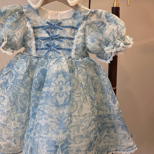 Toile Print Lolita Dress,2T to 8T.