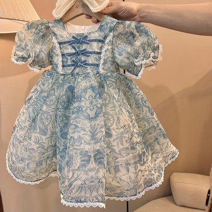 Toile Print Lolita Dress,2T to 8T.