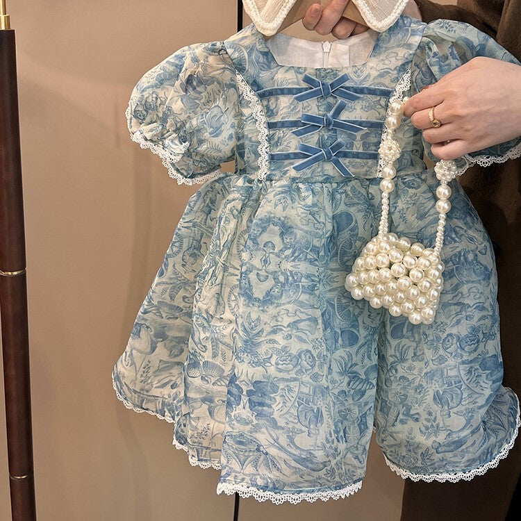 Toile Print Lolita Dress,2T to 8T.