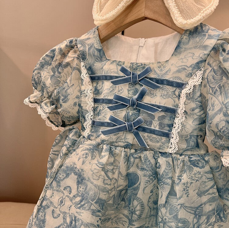 Toile Print Lolita Dress,2T to 8T.