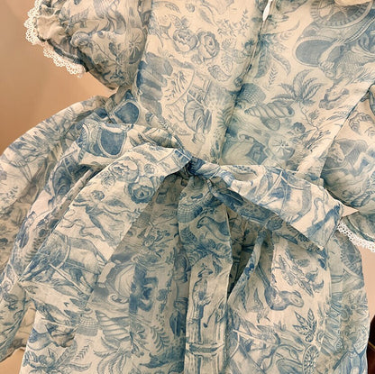 Toile Print Lolita Dress,2T to 8T.