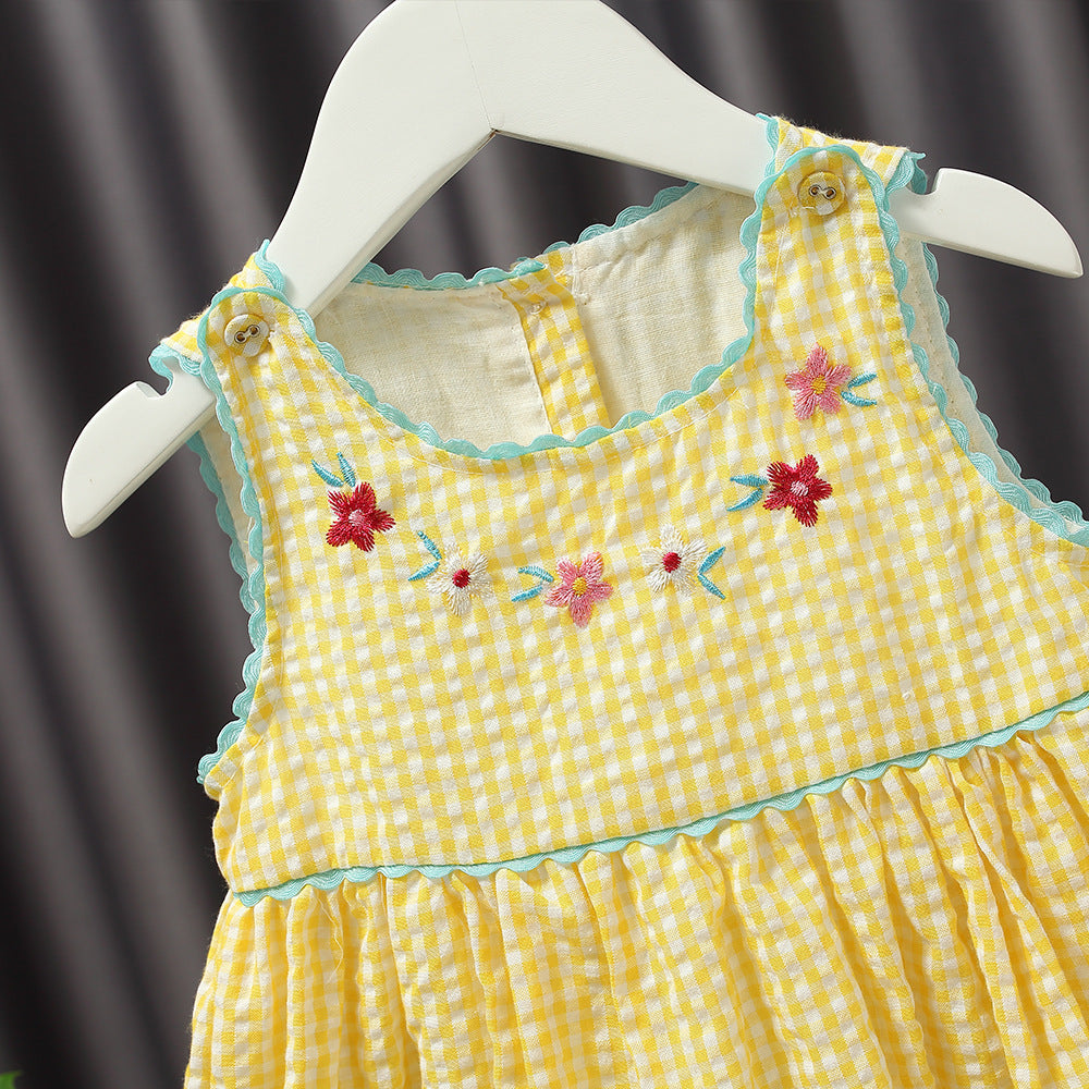 Yellow Girls Dress With Flowers,flower Birthday Outfit, Fancy Girl Frock,  Baby Party Cloth, Princess Vesture, Baby Girl Toddler, Girls Cloth - Etsy |  Girls yellow dress, Flower girl dress lace, Unique girls
