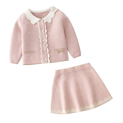 Cute Knitted Cardigan & Skirt,12M to 6T.