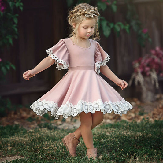 Beautiful Pink Lace Dress,18M-5T