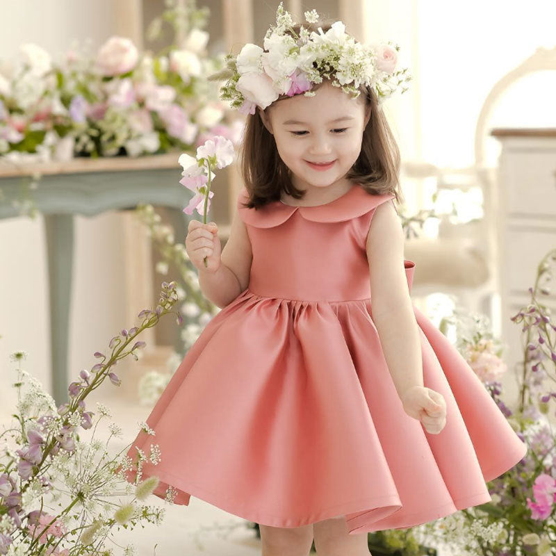 Pink dress with white 2024 collar