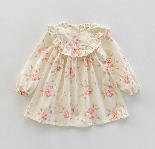 Adorable Floral Cotton Dress,2T to 7T