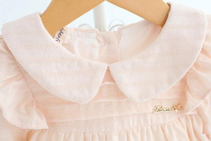 Newborn Baby Dress, Cotton, Blue/Pink, 0-2Y - Dream Town Store