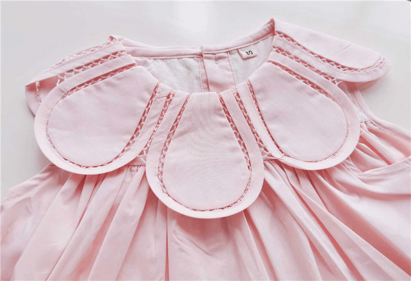 Cute Pink Petal Collar Dress & Romper,6M to 7T.